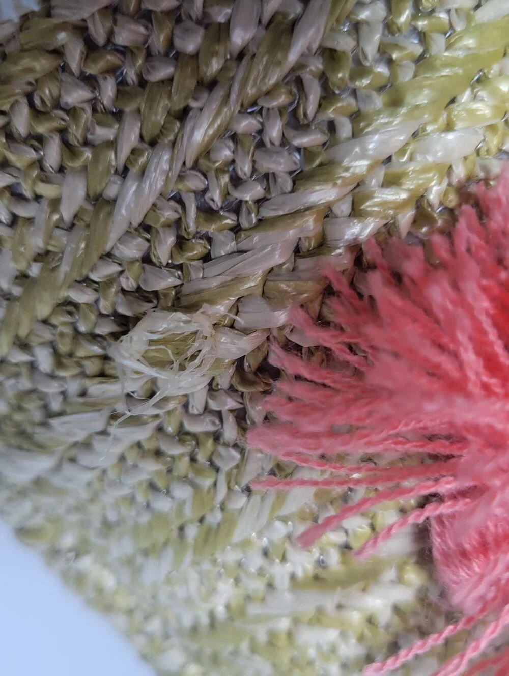 Tommy Bahama Indoor Outdoor Straw Pom Pom Throw Pillow